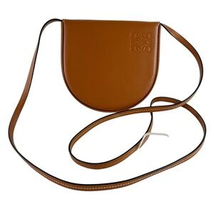 LOEWE Tan Leather Mini Heel Crossbody Pouch Bag Made in Spain